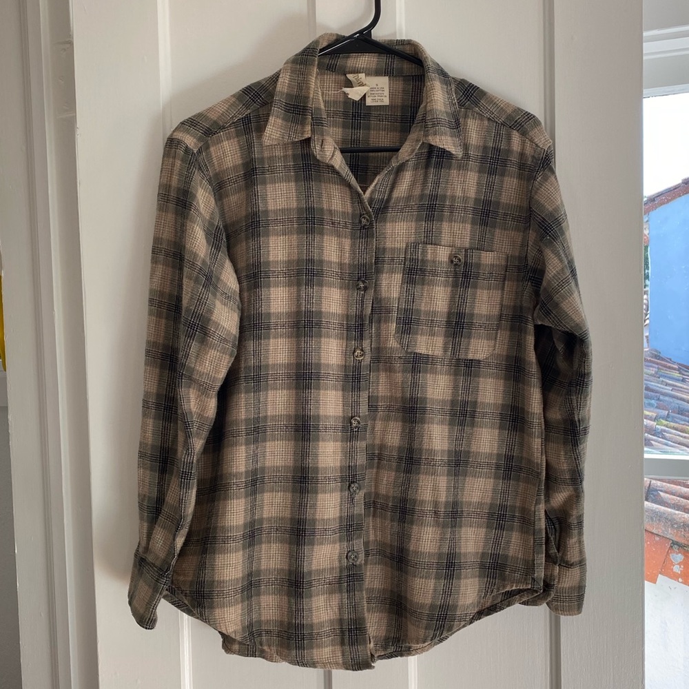 Mimi Chica Green and Tan Flannel